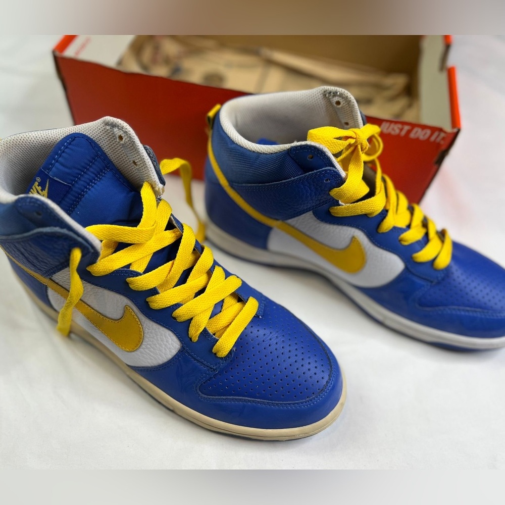 Nike Dunk High "Euro Champs Sweden" 317982 471 Royal/Maize Box Size 11 L121124